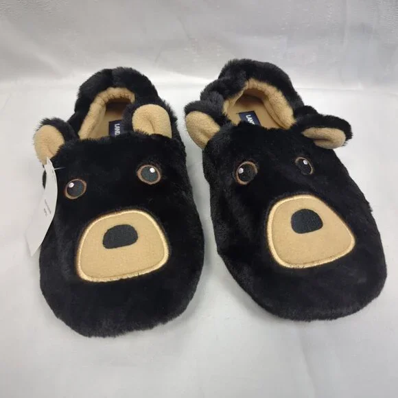 Land's End Bear Faux Fur Slippers