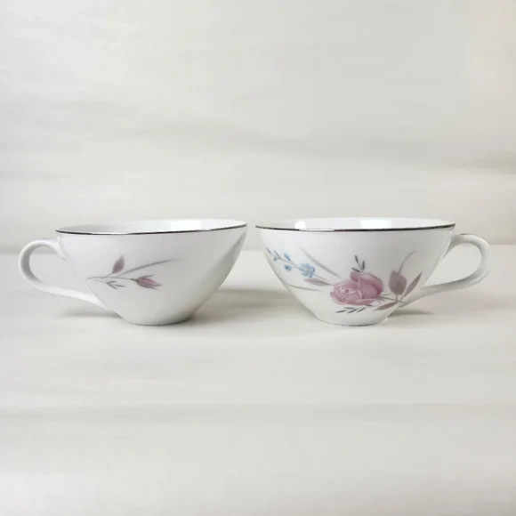 Fashion Manor Fine China New Rose Tea Cup Set Of 2