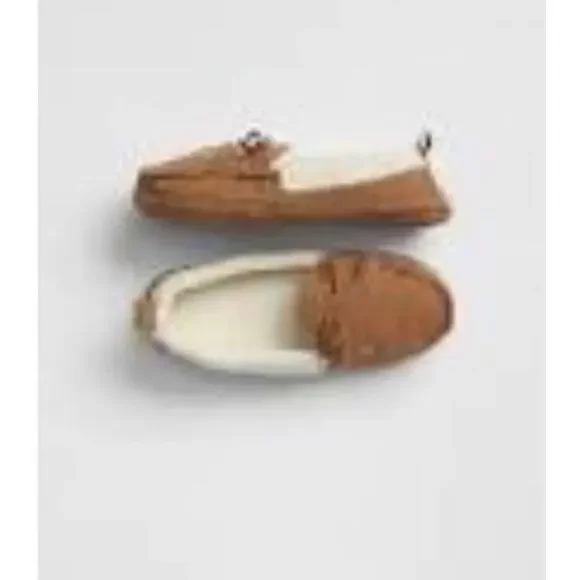 GAP Kids Cozy Faux suede Moccasin Slippers Caramel Little Girl's Size 1.5