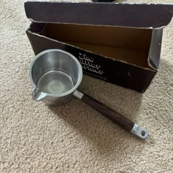 Knobler Vintage Cast Aluminum Butter Warmer With Rosewood Handle