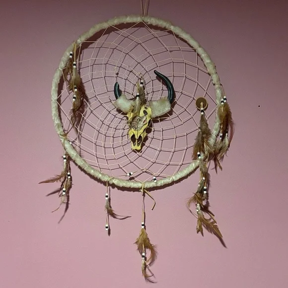Rustic Dreamcatcher with Skull Accent