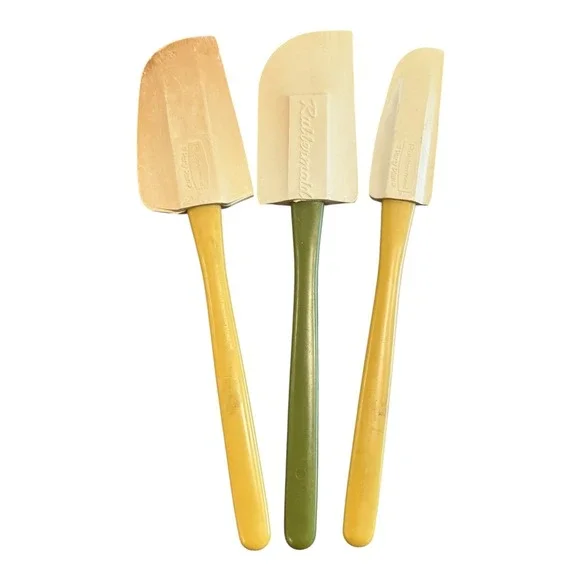 Vintage Rubbermaid Party Plan 3-Piece Plate Bowl Scraper‎ Spatula 1904 140 & 141