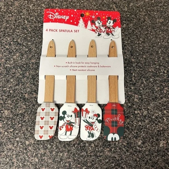 Disney Mickey and Minnie Christmas Silicon Spatula Set Of 4