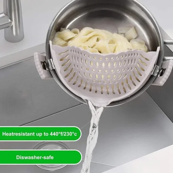 Pot and Pasta Strainer - Adjustable Silicone Clip - BRAND NEW