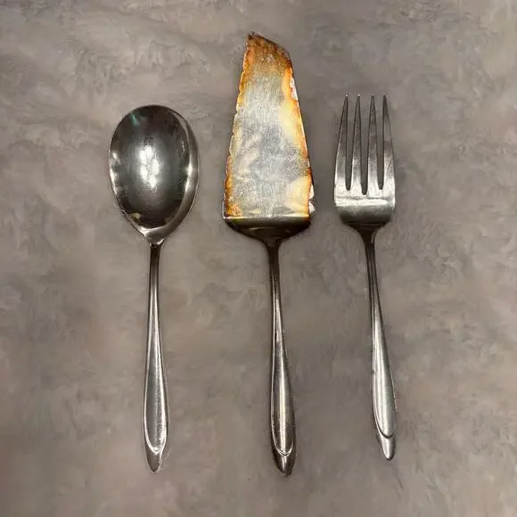 Vintage MCM Meriden First Lady Silver Plate Hostess Set Servware 3 pc 1960s