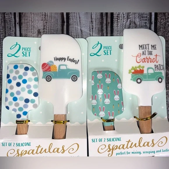2 Sets Easter Silicone Spatula Set (2-Piece) Easter Eggs and Truck Designs – New