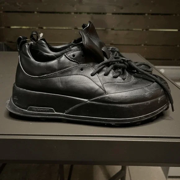 Jil Sander Shoes Mens Size 9 Black Leather Chunky Platform Sole Made In Italy