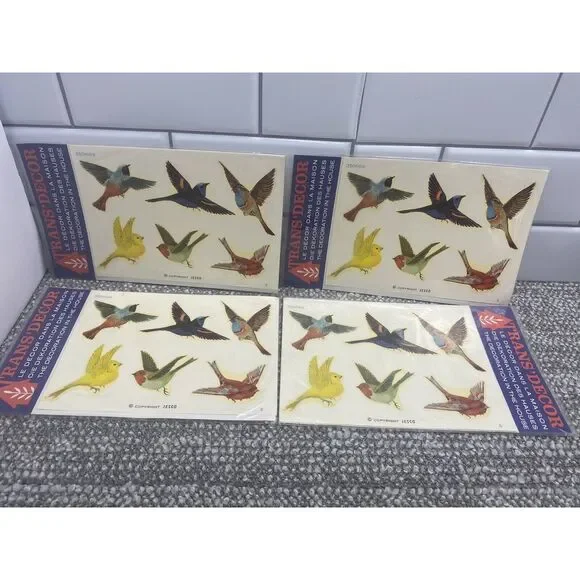 Bird Decals Transfers For Bathroom‎ Walls Decorations Bedroom VTG HTF Jesco