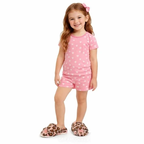 Cat & Jack‎ Girls Pink Leopard Faux Fur Criss Cross Slippers Medium 2/3 Brooklyn