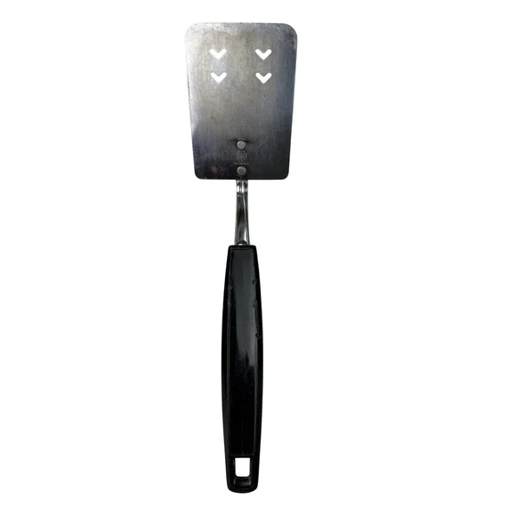 Vintage EKCO USA Stainless Steel‎ Spatula V Cutout Black Handle Turner 10.5 Inch