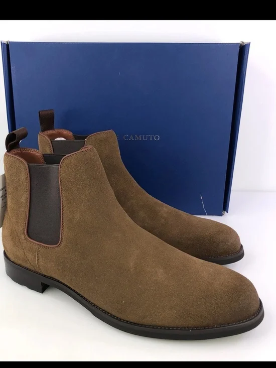Vince Camuto Men's Tan Suede Chukka Chelsea Boots