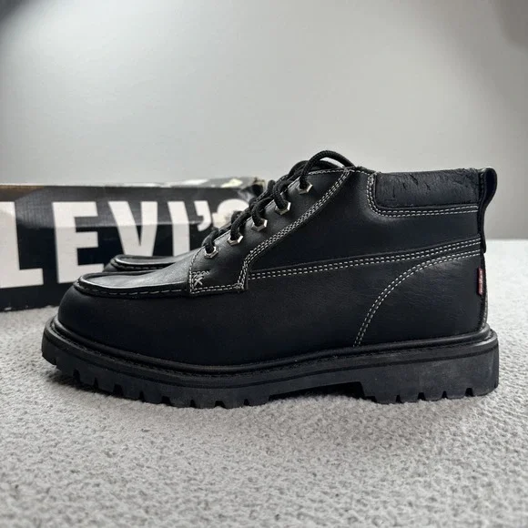 Levi's Pitt 3/4 Boots Men 11 Black Ankle Combat Chukka Hiking Outdoor Shoes