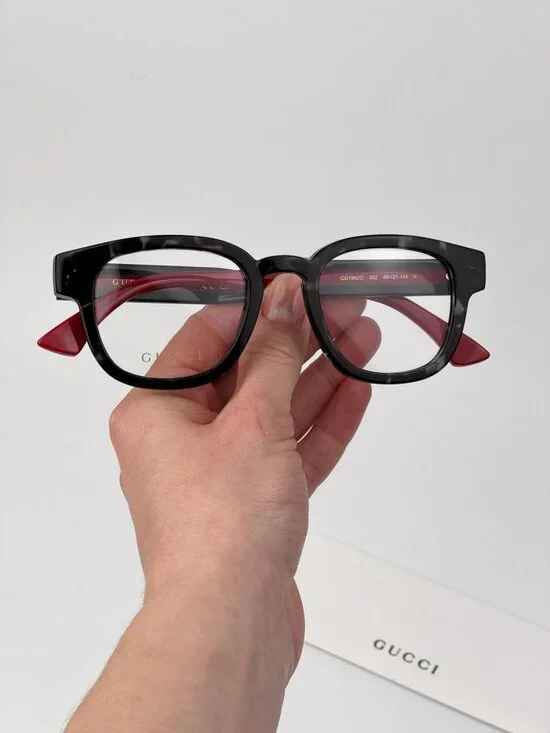 Gucci Men’s Eyeglasses | Grey Havana Square Frame | GG1992O 002 | NEW AUTHENTIC