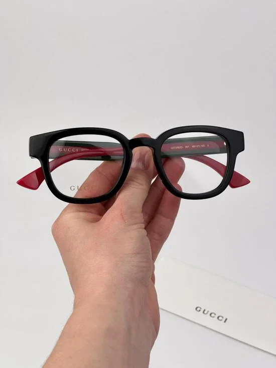 Gucci Men’s Eyeglasses | Black Green Square Frame | GG1992O 001 | NEW AUTHENTIC