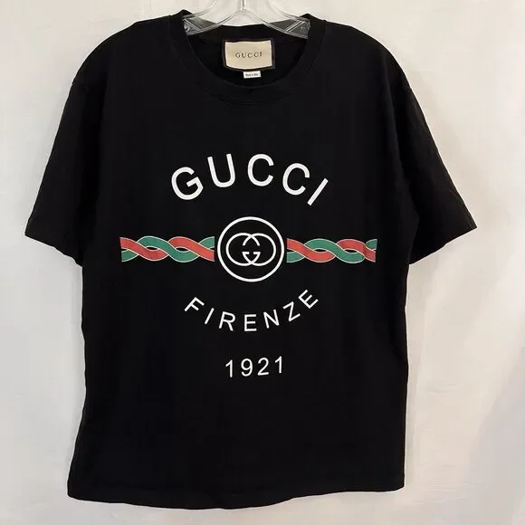 Gucci Cotton Jersey 'Gucci Firenze 1921' T-shirt 615061-XJBY Men's Size M