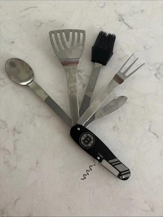 NHL Boston Bruins Folding BBQ Multi-Tool - Black & Stainless