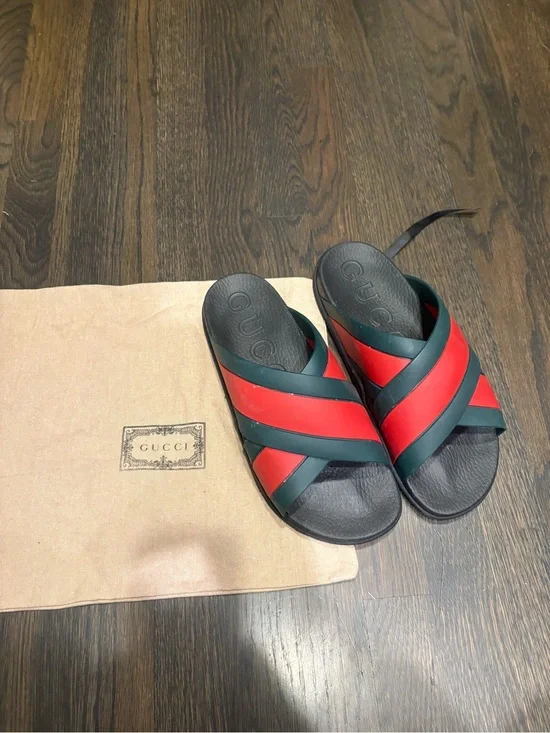 Gucci web flip flop pool Sandals size 9 us 10 Italy AS Is slides