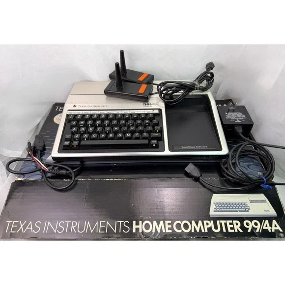 Vtg TI-99/4A Texas Instruments Home Computer Boxed w/ Controllers Repair READ