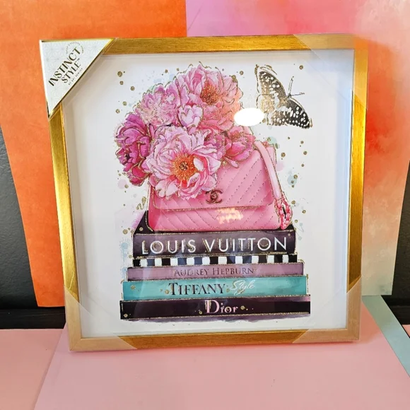 🎨Instinct Style Luxe Brands Glass Golden Framed Wall Art ✨