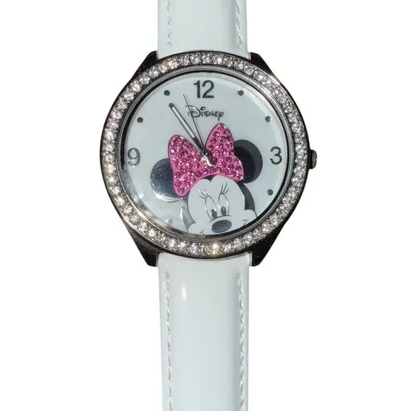 Disney Minnie Mouse Rhinestone Watch White Strap