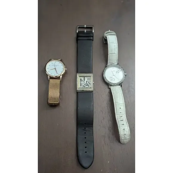 Lot 3 Women's Watches Eddie Borgo Guess Crystal Rhinestone Parts Untested