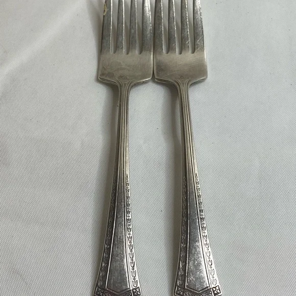 Lot Of 2 Vintage Universal Silver Overlaid Fork Silverplate 6 inches