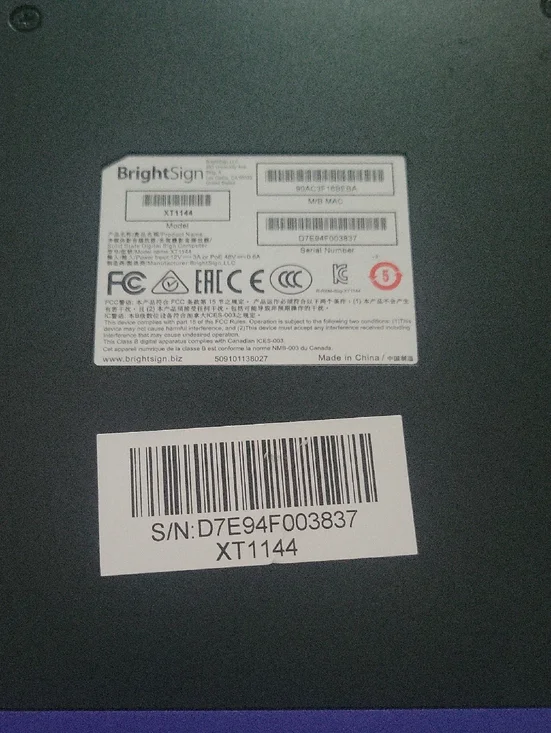 XT1144 Black Digital Signage Media Player