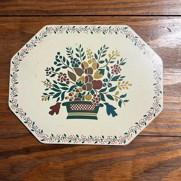 Vintage Floral / Fruit Decorative Basket