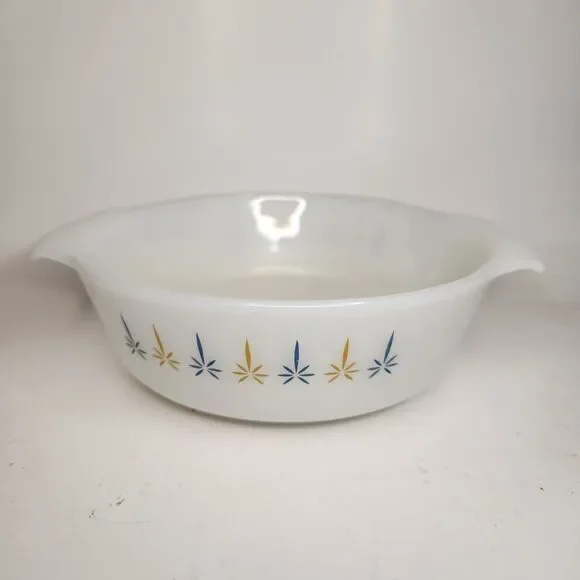 Vintage FIRE KING Candle Glow Atomic Star 7 5/8