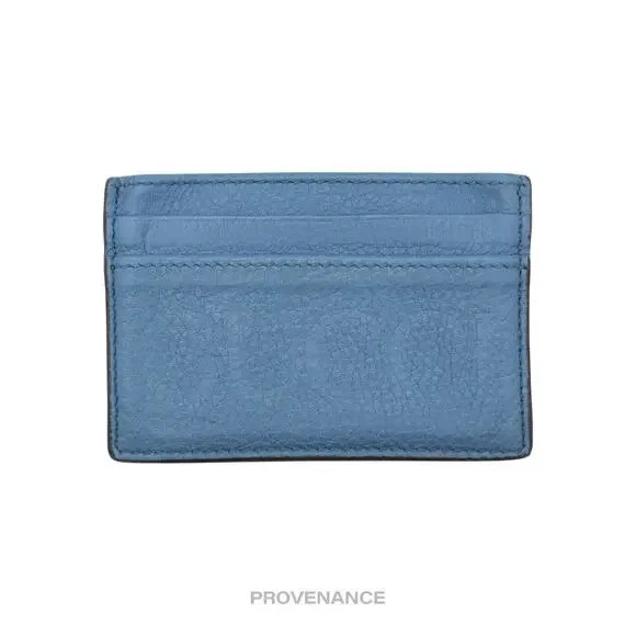 🔴 Gucci Large Logo Card Holder Wallet - Powder Blue Leather