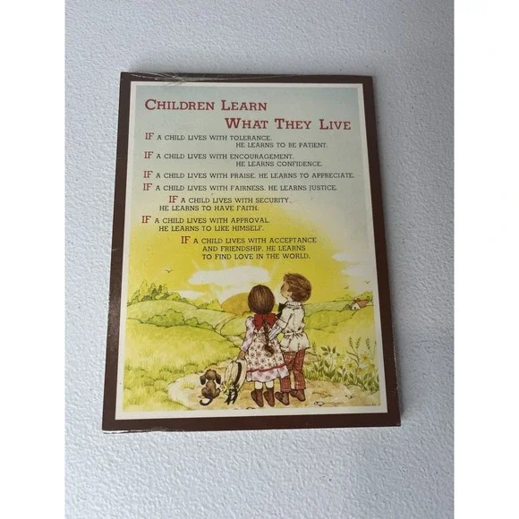Vtg Children Learn What They Live Wall Plaque MCM‎ Decor