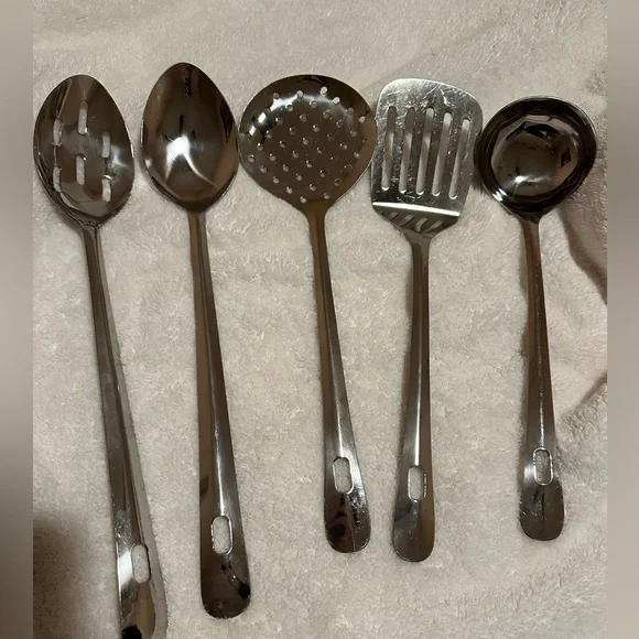 5 pack stainless steel steel spoons and utensils for dinnerware for rice salad
