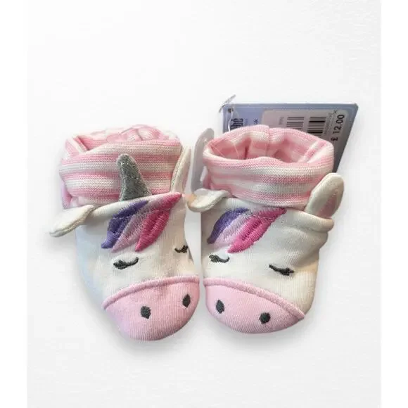 NWT JoJo Maman Bébé Unicorn Baby Slippers, 3-6 Months