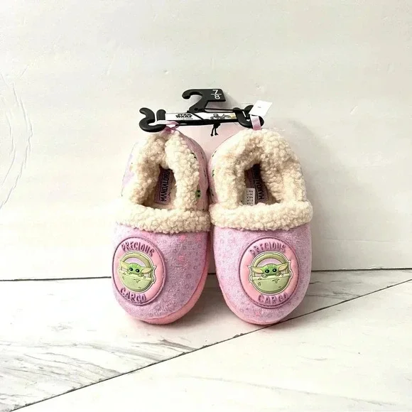 Star Wars Grogu Toddler Girls Slipper Size 7/8 Precious Cargo Sherpa Plush Soft