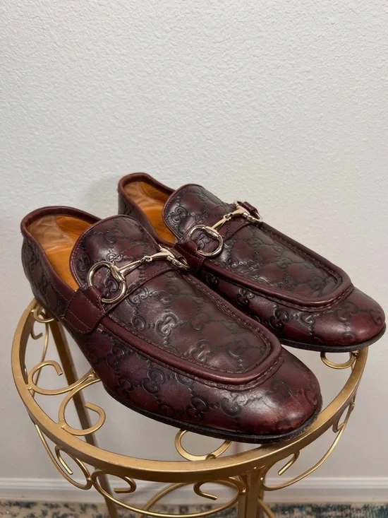 Gucci VTG Guccissima Horsebit Loafer Tom Ford Era GG Monogram Embossed Size 41.5