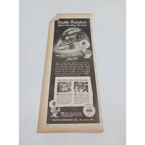 1940s Vintage Tel-a-Matic Iron Hammond Organ Knapp Monarch Co Print Ad