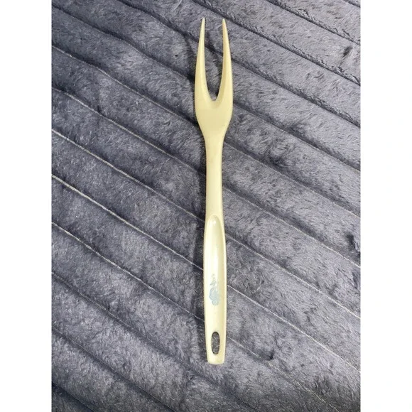 Vintage Foley RARE Country Blue‎ floral Pattern Nylon Plastic Meat Fork 11' MCM