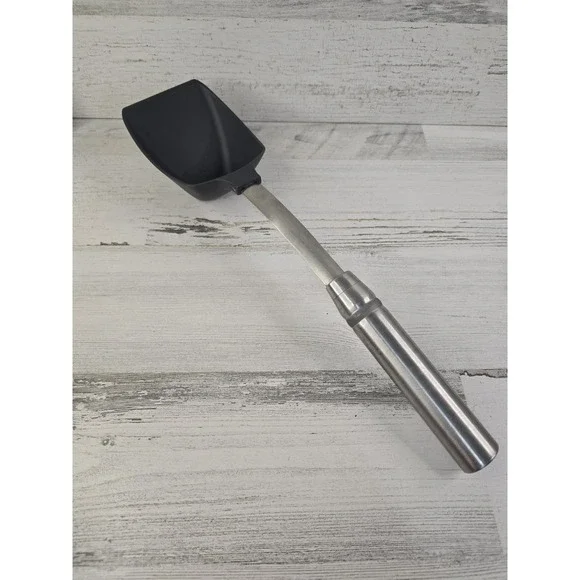 Pampered Chef Scoop and Scrape Spatula Silicone Head Stainless Steel Handle 21B