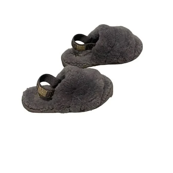 UGG Fluff Yeah Slides Purple Toddler Girl Size 10