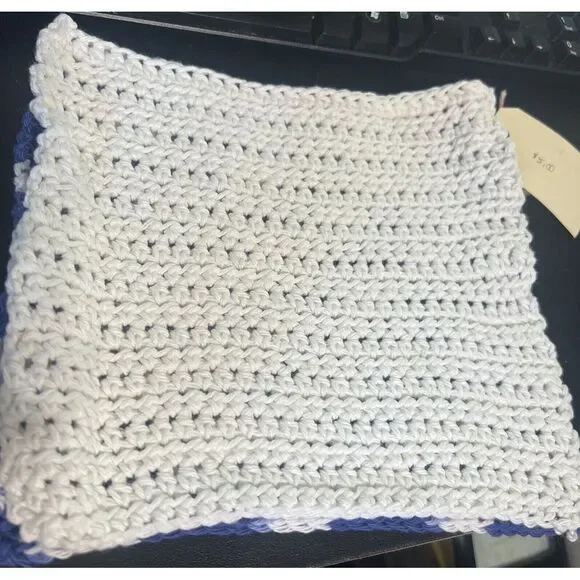 HANDMADE SET OF 2 CROCHET COTTON DISH‎ CLOTHS OR WASH CLOTHS APPROX 8x10