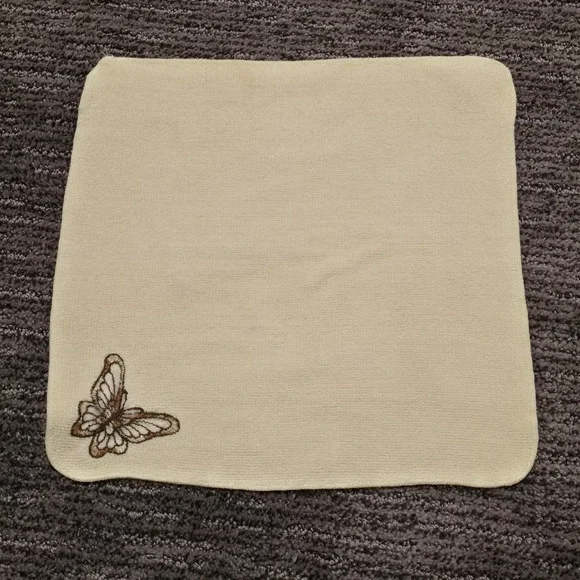 vintage‎ martex washcloth towel yellow butterfly cotton square usa mcm retro