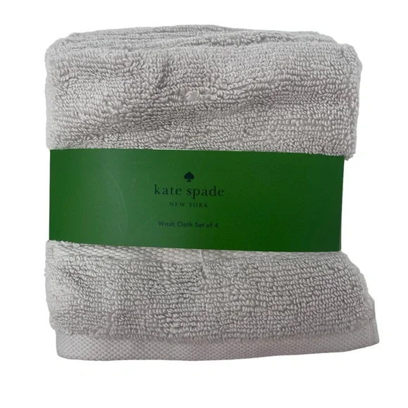 Kate Spade New York light gray Washcloth set of 4 NWT