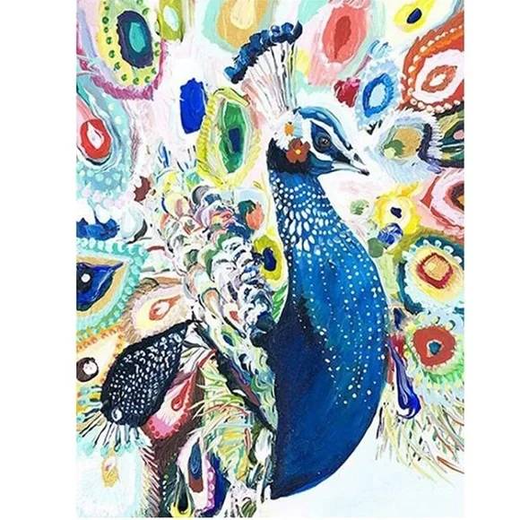 Peacock Diamond Art - FINISHED