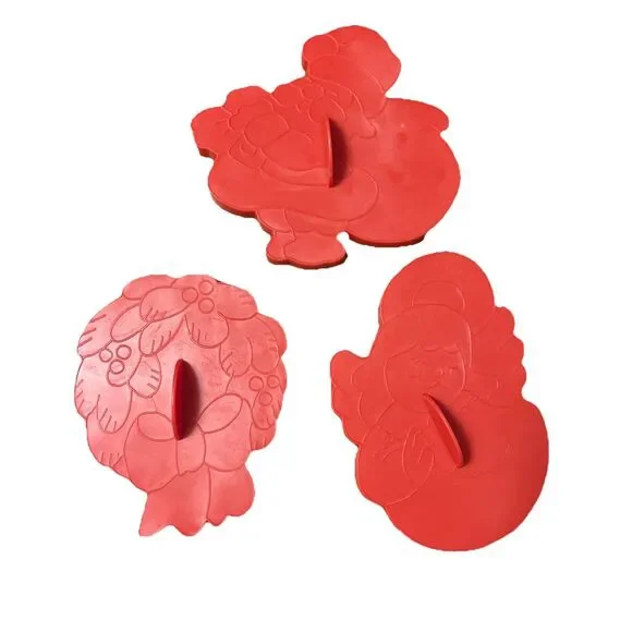 Vintage (1978) Plastic Wilton Cookie Cutter Set of 3 Christmas Holiday Hong Kong