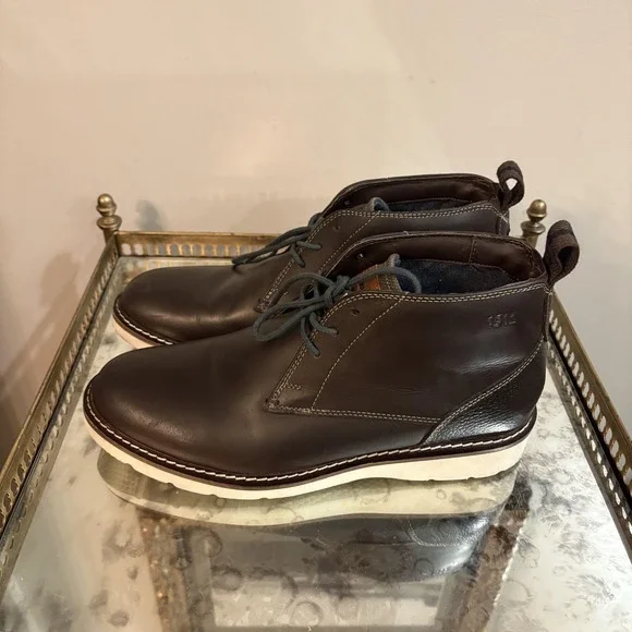 Nunn Bush Chukka Boots Mens Size 8 Brown Leather Wedge‎ Comfort Gel 81179-249