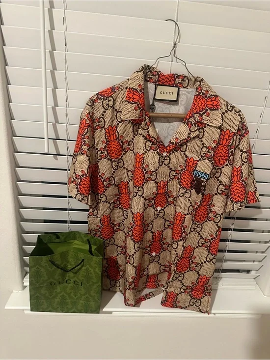 Gucci short sleeve shirt silk