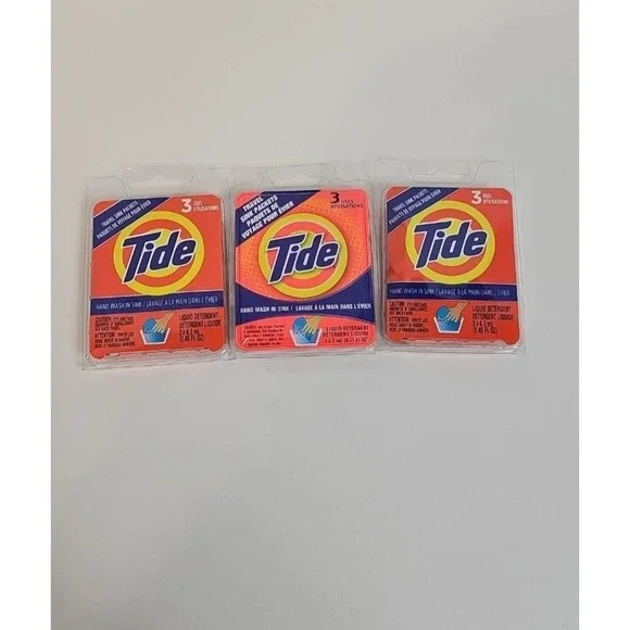 Tide Travel Sink Packets Laundry‎ Detergent 3 Packs for Washing on the Go