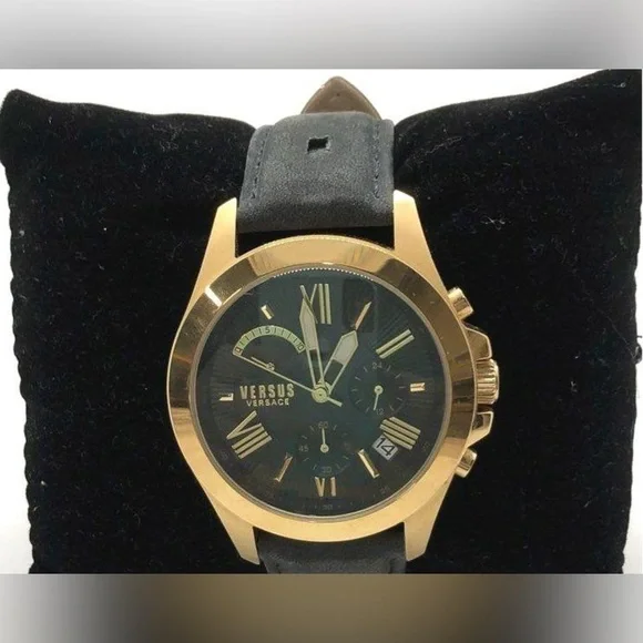 Versus Versace Gold Tone Chronograph Black Dial Men's Watch VSPBH8521