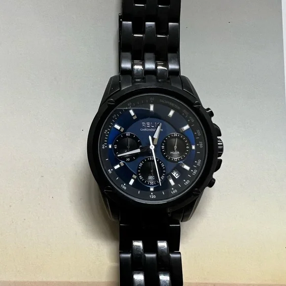 Relic Black and Blue Chronograph Timepiece