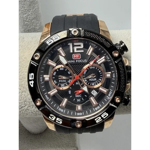 Mini Focus MF0349G New Battery Mens Chronograph Watch 50MM 8.5
